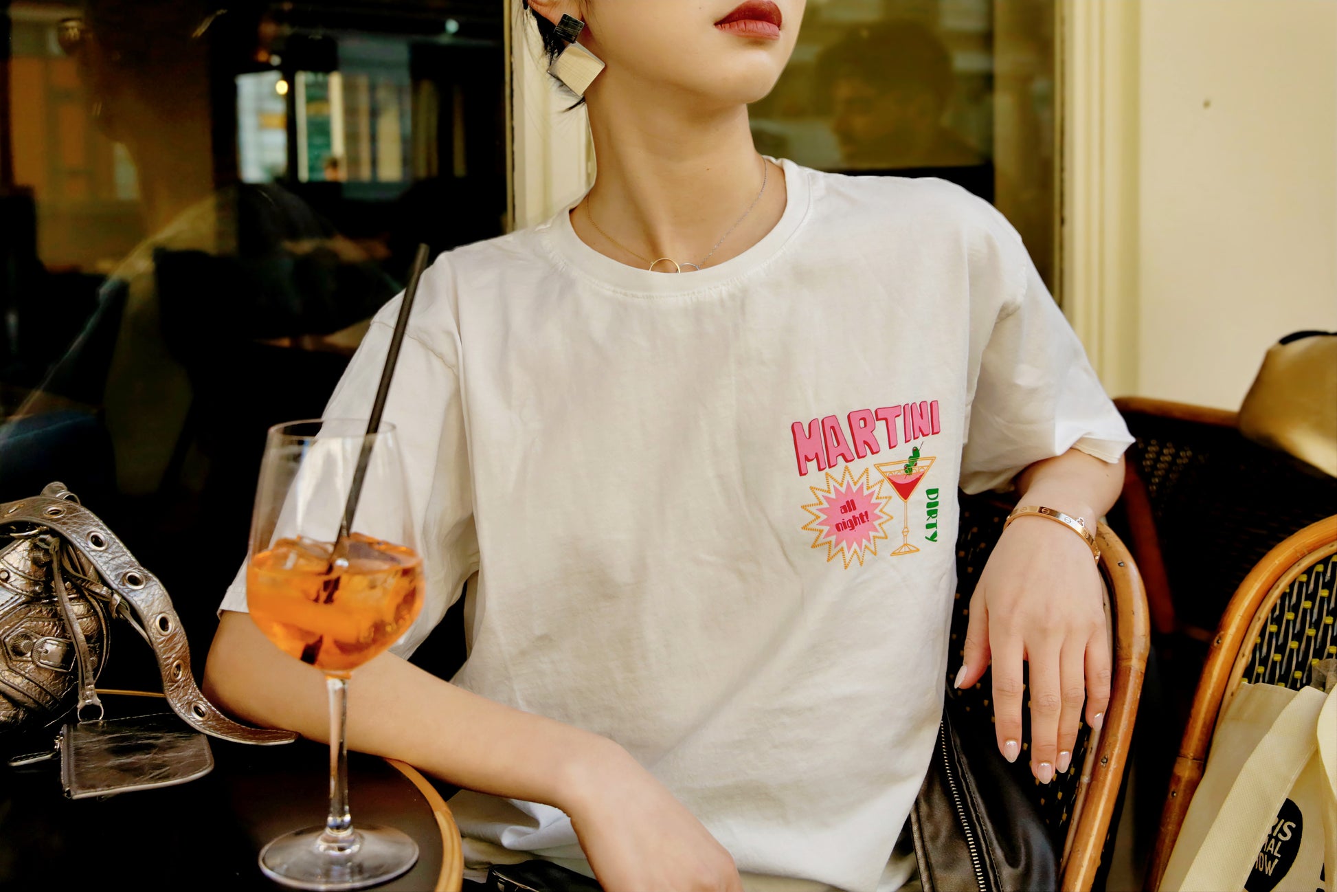 T-shirt oversize à imprimé cocktail