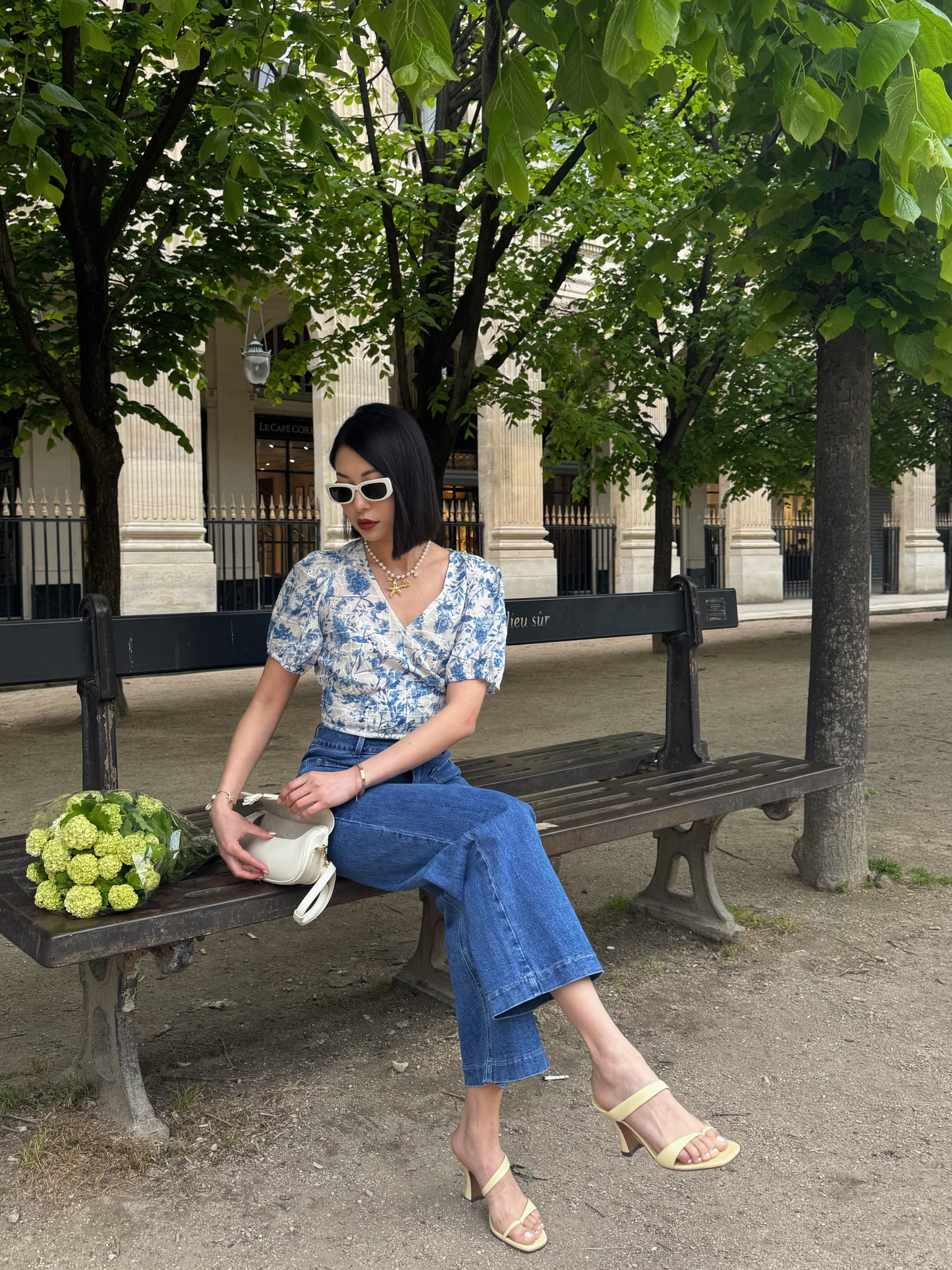 Top en coton à imprimé fleurs