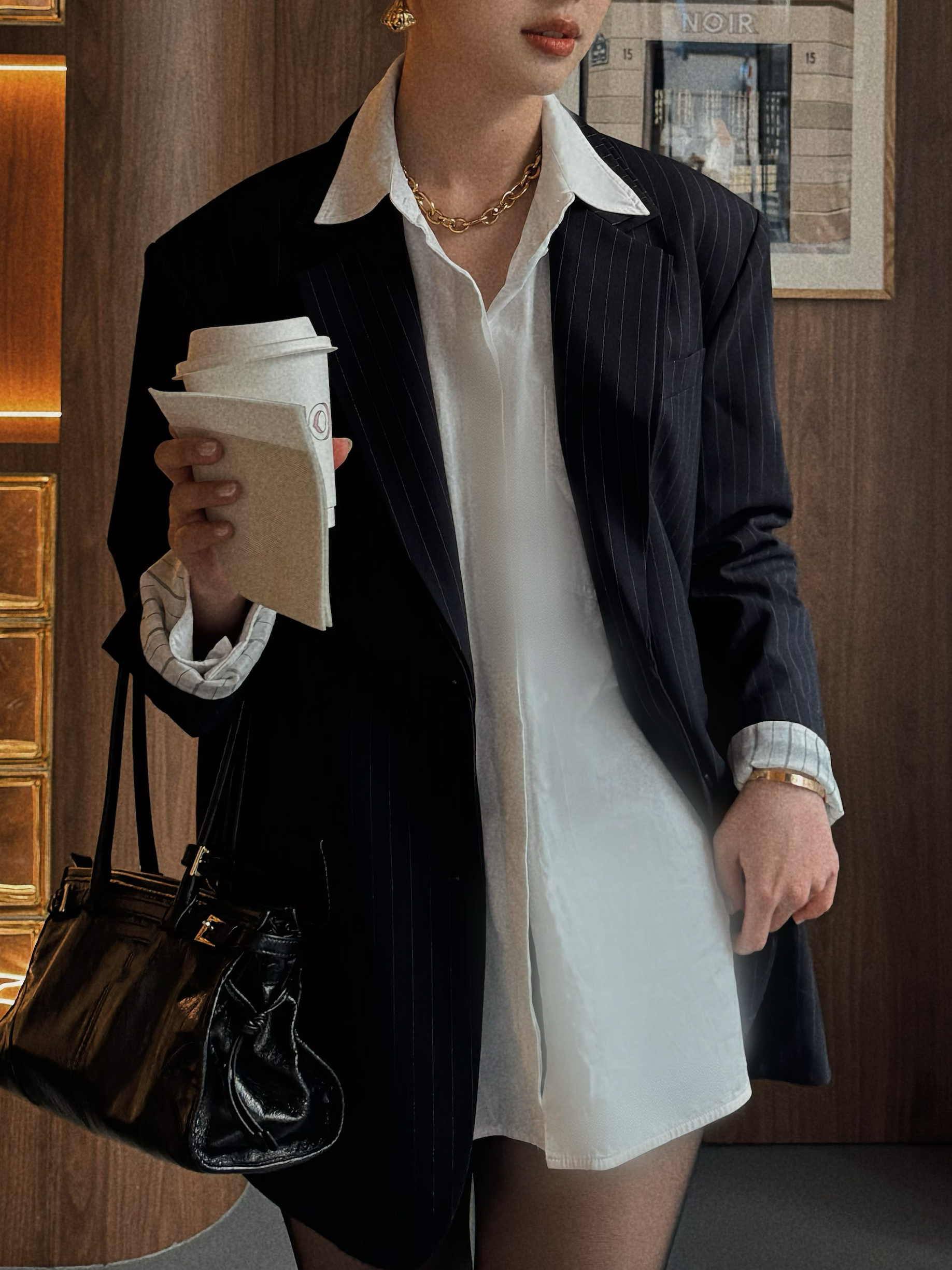 Veste droite bleu marine