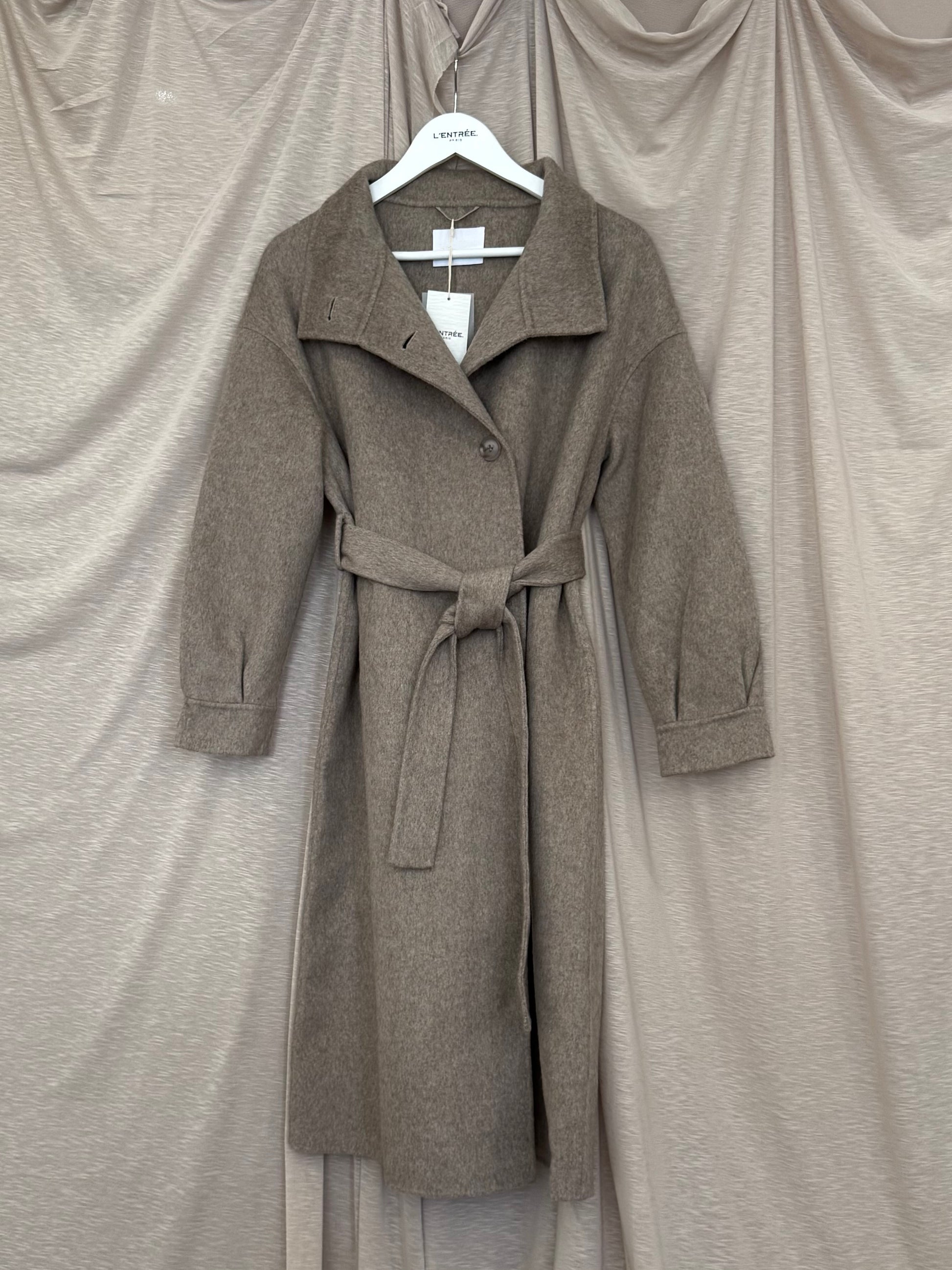 Manteau enveloppant couleur sable