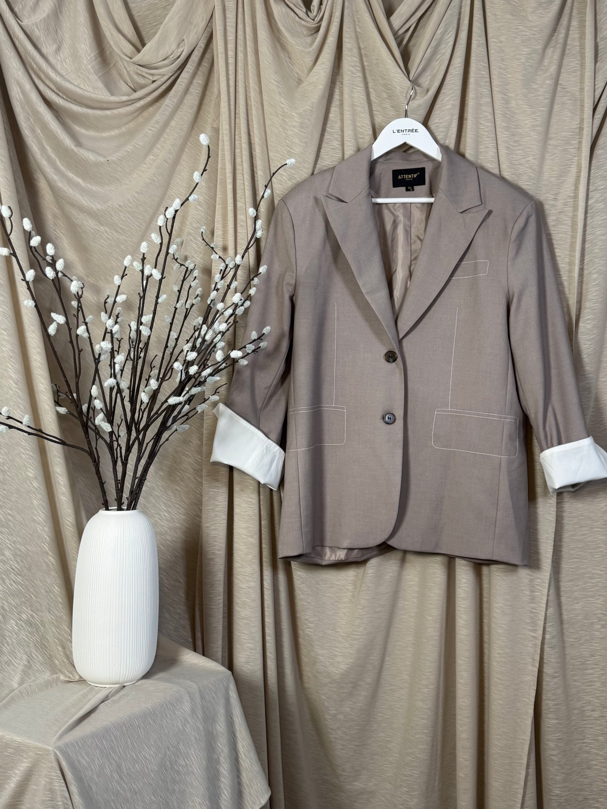 Veste oversize graphique avec détails surpiqûres