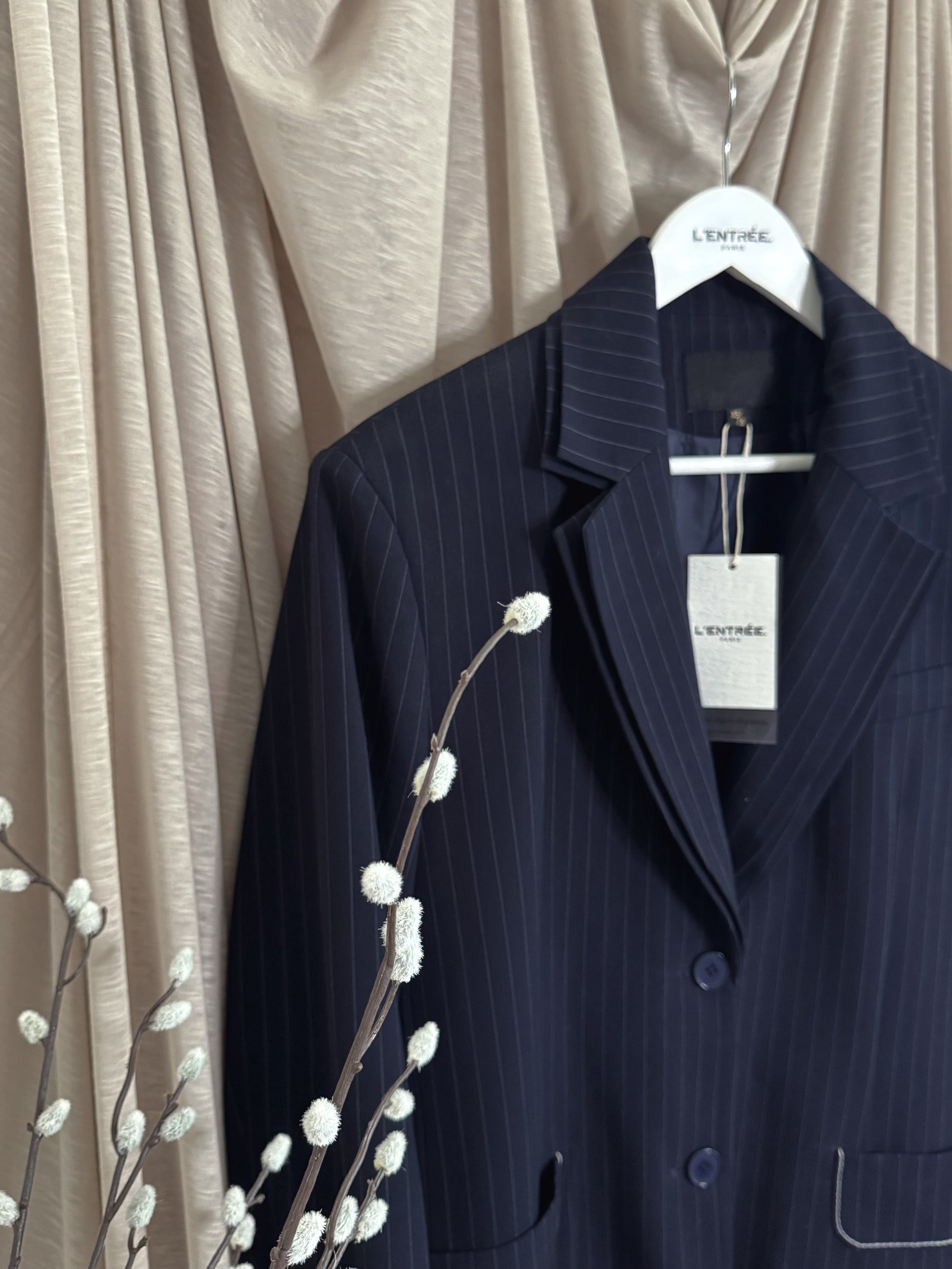 Veste droite bleu marine