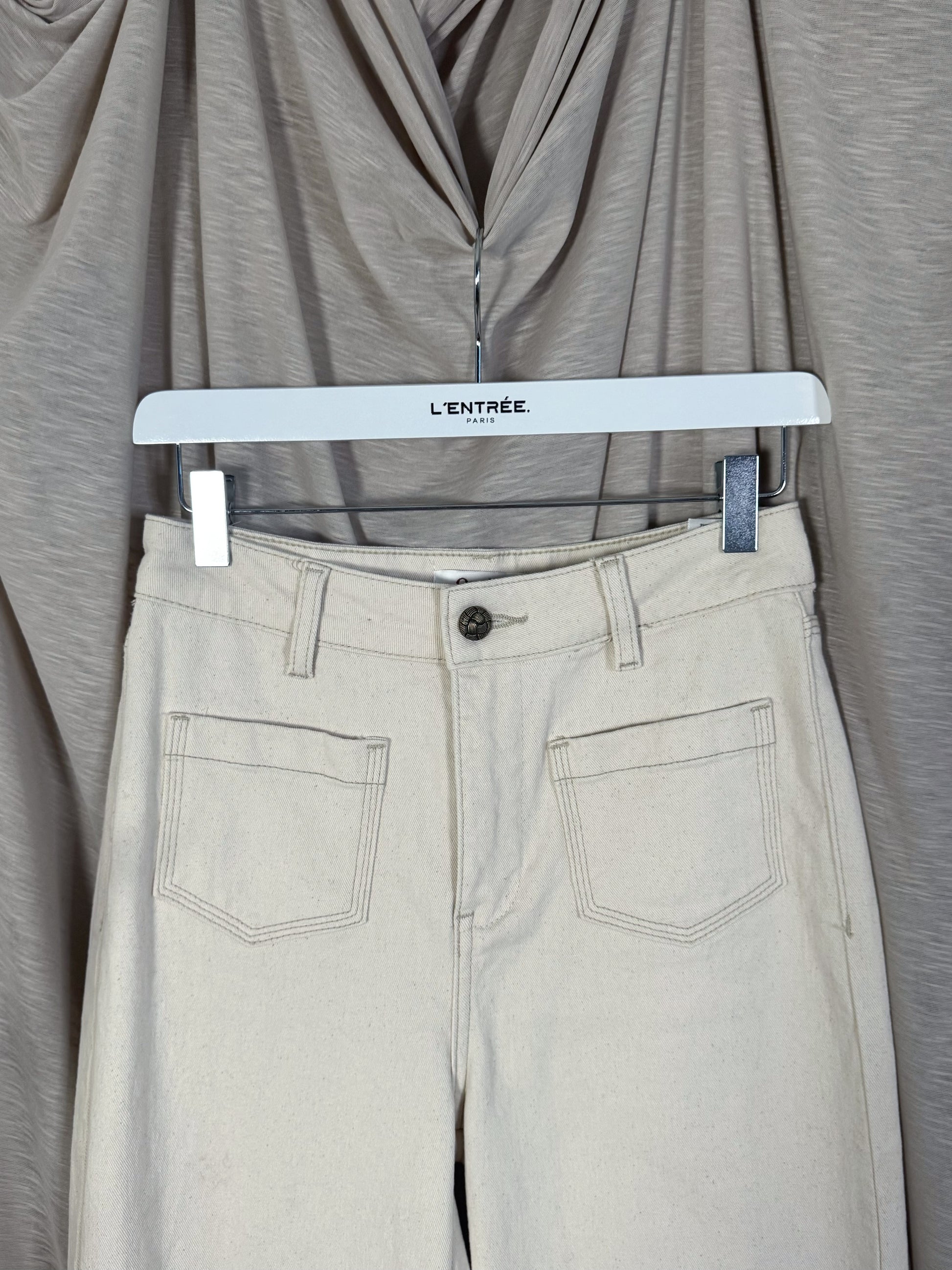 Jean évasé en denim écru