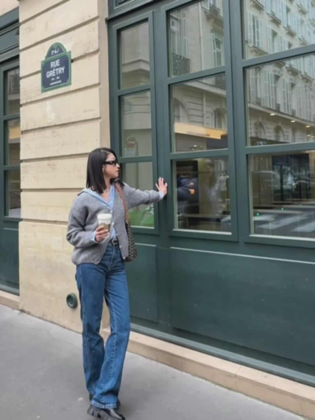 Jean en denim droit en couleur bleu délavé