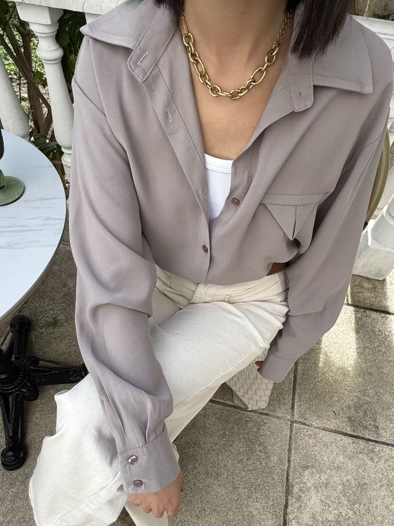 Chemise décontractée sable