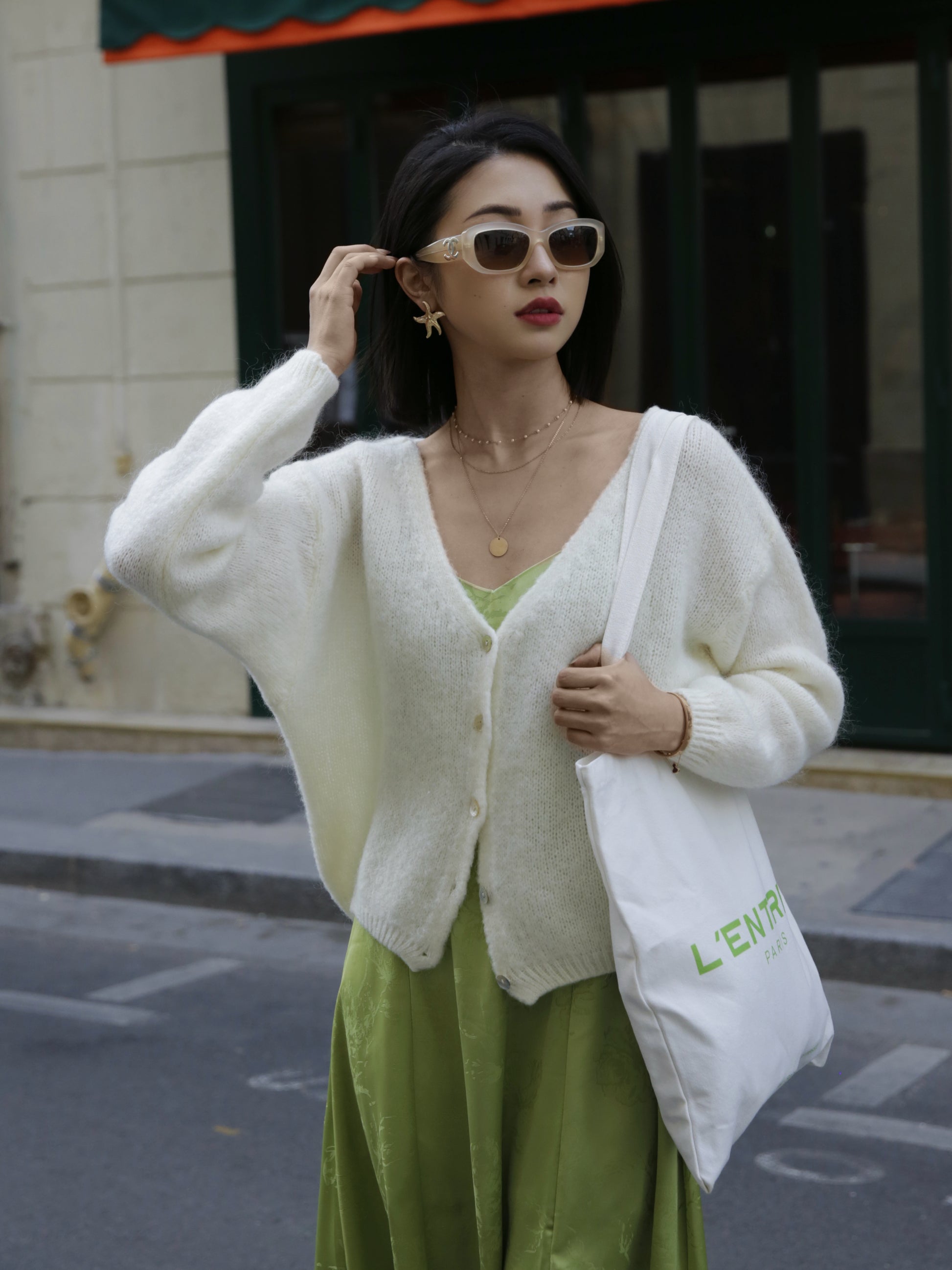 Cardigan en mohair
