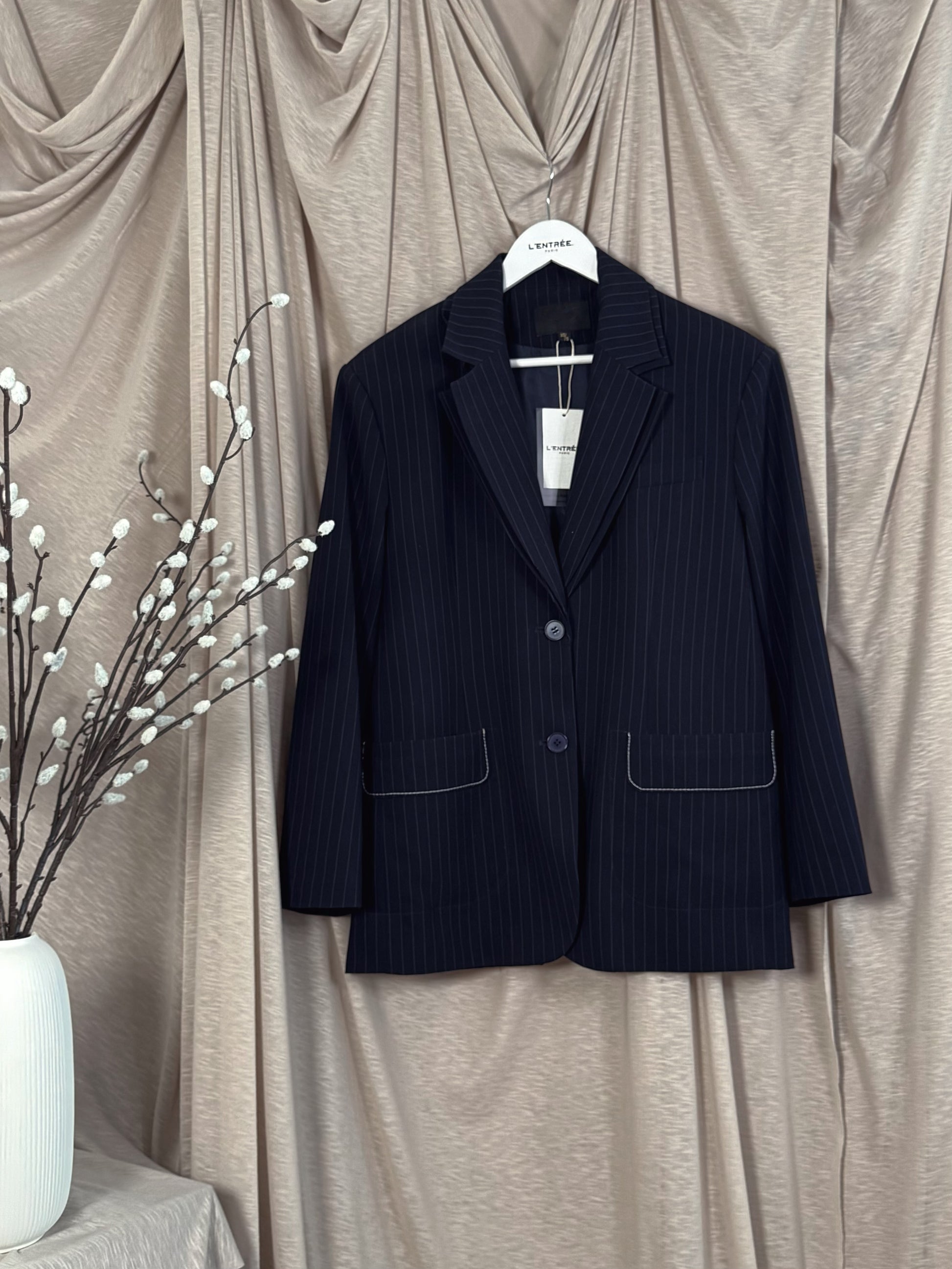 Veste droite bleu marine